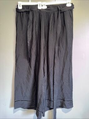 Ava & Viv Black Wide-Leg Drawstring Kids Bottoms